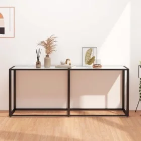 Mesa consola vidrio templado mármol blanco 180x35x75,5 cm de , Mesas auxiliares - Ref: Foro24-331684, Precio: 73,45 €, Descue...