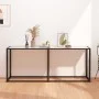 White marble tempered glass console table 180x35x75.5 cm by , Side tables - Ref: Foro24-331684, Price: 73,45 €, Discount: %