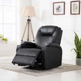 Sillón de masaje mecedora de cuero sintético negro de , Sillones de masaje eléctricos - Ref: Foro24-246635, Precio: 552,56 €,...
