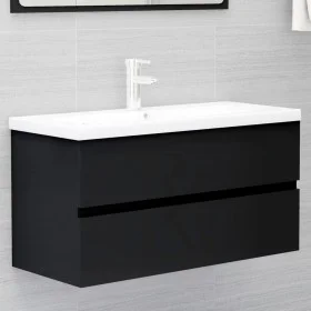 Mueble con lavabo madera de ingeniería negro de , Tocadores de baño - Ref: Foro24-3071559, Precio: 210,99 €, Descuento: %