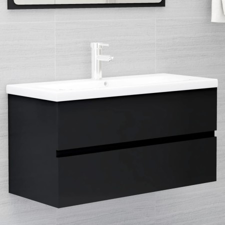 Mueble con lavabo madera de ingeniería negro de , Tocadores de baño - Ref: Foro24-3071649, Precio: 295,53 €, Descuento: %