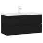 Mueble con lavabo madera de ingeniería negro de , Tocadores de baño - Ref: Foro24-3071649, Precio: 295,53 €, Descuento: %