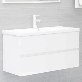Mueble con lavabo madera de ingeniería blanco brillo de , Tocadores de baño - Ref: Foro24-3071654, Precio: 291,68 €, Descuent...