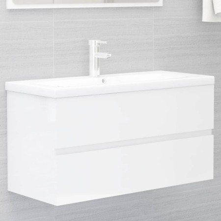 Mueble con lavabo madera de ingeniería blanco brillo de , Tocadores de baño - Ref: Foro24-3071654, Precio: 303,96 €, Descuent...