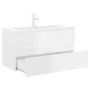 Mueble con lavabo madera de ingeniería blanco brillo de , Tocadores de baño - Ref: Foro24-3071654, Precio: 303,96 €, Descuent...