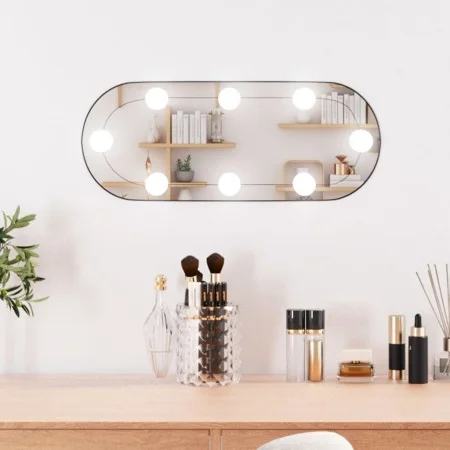 Oval wall mirror with glass LED lights 25x60 cm by , Mirrors - Ref: Foro24-3189160, Price: 32,26 €, Discount: %