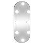 Espejo de pared ovalado con luces LED vidrio 25x60 cm de , Espejos - Ref: Foro24-3189160, Precio: 32,85 €, Descuento: %