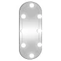 Espejo de pared ovalado con luces LED vidrio 25x60 cm de , Espejos - Ref: Foro24-3189160, Precio: 32,26 €, Descuento: %