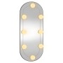 Espejo de pared ovalado con luces LED vidrio 25x60 cm de , Espejos - Ref: Foro24-3189160, Precio: 32,85 €, Descuento: %