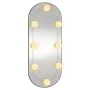 Oval wall mirror with glass LED lights 25x60 cm by , Mirrors - Ref: Foro24-3189160, Price: 32,26 €, Discount: %