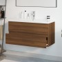 Mueble de baño con lavabo madera contrachapada marrón roble de , Tocadores de baño - Ref: Foro24-3152884, Precio: 320,06 €, D...