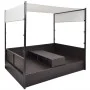 Cama de jardín con toldo ratán sintético marrón 190x130 cm de vidaXL, Camas para exteriores - Ref: Foro24-42900, Precio: 519,...