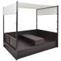 Cama de jardín con toldo ratán sintético marrón 190x130 cm de vidaXL, Camas para exteriores - Ref: Foro24-42900, Precio: 478,...