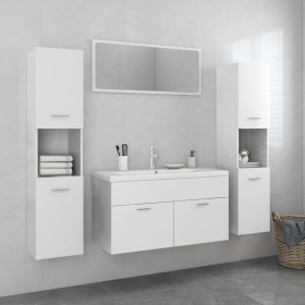 Juego de muebles de baño madera de ingeniería blanco brillo de , Muebles de baño - Ref: Foro24-3071519, Precio: 468,22 €, Des...