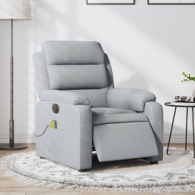 Sillón reclinable de masaje eléctrico tela gris claro en Sillones | Comprar online en Foru.es