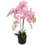 Planta de orquídea artificial con macetero rosa 75 cm de vidaXL, Flora artificial - Ref: Foro24-244426, Precio: 49,66 €, Desc...