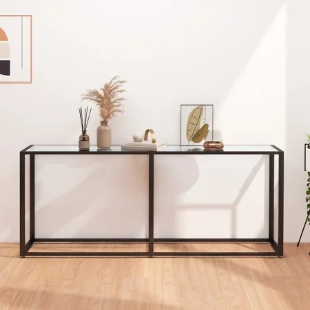 Mesa consola vidrio templado transparente 180x35x75,5 cm de , Mesas auxiliares - Ref: Foro24-331682, Precio: 71,66 €, Descuen...