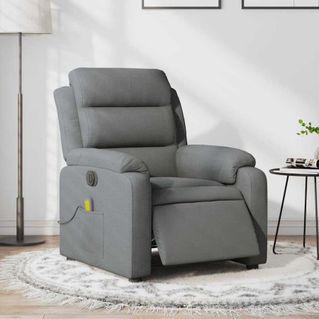 Sillón reclinable de masaje eléctrico tela gris oscuro en Sillones | Comprar online en Foru.es