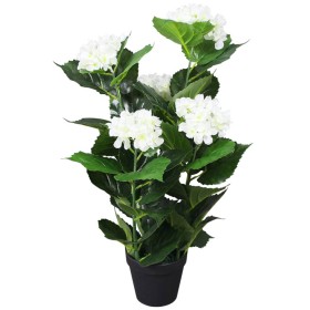 Planta artificial hortensia con macetero 60 cm blanca de vidaXL, Flora artificial - Ref: Foro24-244441, Precio: 29,77 €, Desc...