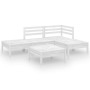 Juego de muebles de jardín 5 piezas madera maciza pino blanco de , Conjuntos de jardín - Ref: Foro24-3082623, Precio: 239,87 ...