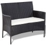 Set de muebles de jardín 4 pzas y cojines ratán sintético negro de , Conjuntos de jardín - Ref: Foro24-44186, Precio: 256,33 ...