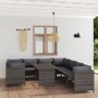 Set de muebles de jardín 9 pzas y cojines ratán sintético gris de , Conjuntos de jardín - Ref: Foro24-3059772, Precio: 597,50...