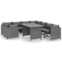 Set de muebles de jardín 9 pzas y cojines ratán sintético gris de , Conjuntos de jardín - Ref: Foro24-3059772, Precio: 597,50...