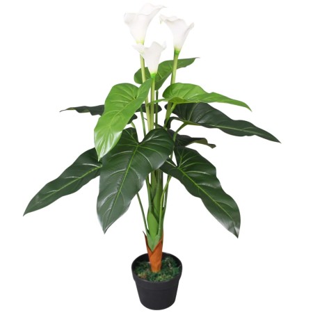 Planta cala lilly artificial con macetero 85 cm blanca de vidaXL, Flora artificial - Ref: Foro24-244445, Precio: 38,84 €, Des...