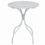 Mesa y sillas bistró de jardín 3 piezas acero blanco grisáceo de vidaXL, Conjuntos de jardín - Ref: Foro24-43150, Precio: 193...