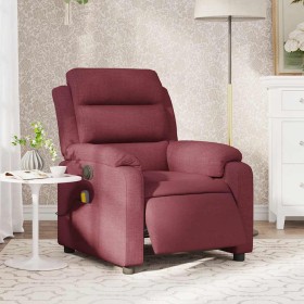 Sillón de masaje reclinable eléctrico tela rojo tinto en Sillones | Comprar online en Foru.es