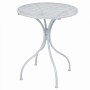 Mesa y sillas bistró de jardín 3 piezas acero blanco grisáceo de vidaXL, Conjuntos de jardín - Ref: Foro24-43150, Precio: 193...