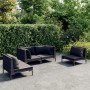 Sofás de jardín 4 piezas y cojines ratán sintético gris oscuro de , Conjuntos de jardín - Ref: Foro24-3099818, Precio: 420,32...