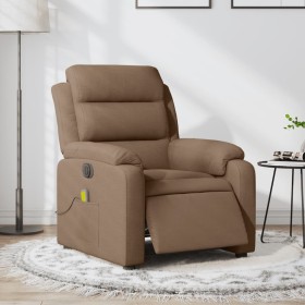 Sillón reclinable de masaje eléctrico tela marrón en Sillones | Comprar online en Foru.es