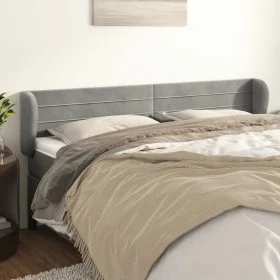 Light gray velvet headboard 183x23x78/88 cm by , Headboards and footboards - Ref: Foro24-3117344, Price: 59,77 €, Discount: %