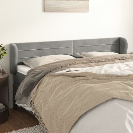 Cabecero de terciopelo gris claro 183x23x78/88 cm de , Cabeceros y pies de cama - Ref: Foro24-3117344, Precio: 60,81 €, Descu...