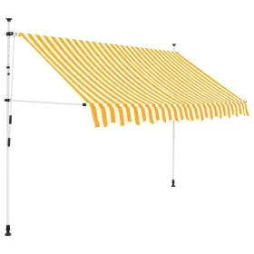 Toldo manual retráctil 300 cm naranja y blanco a rayas de vidaXL, Toldos - Ref: Foro24-43234, Precio: 102,29 €, Descuento: %