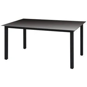 Mesa de jardín de aluminio y vidrio negra 150x90x74 cm de vidaXL, Mesas de jardín - Ref: Foro24-42788, Precio: 134,30 €, Desc...