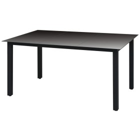 Mesa de jardín de aluminio y vidrio negra 150x90x74 cm de vidaXL, Mesas de jardín - Ref: Foro24-42788, Precio: 165,36 €, Desc...