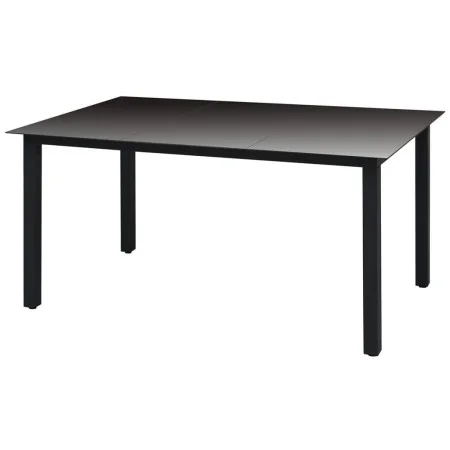 Mesa de jardín de aluminio y vidrio negra 150x90x74 cm de vidaXL, Mesas de jardín - Ref: Foro24-42788, Precio: 134,30 €, Desc...
