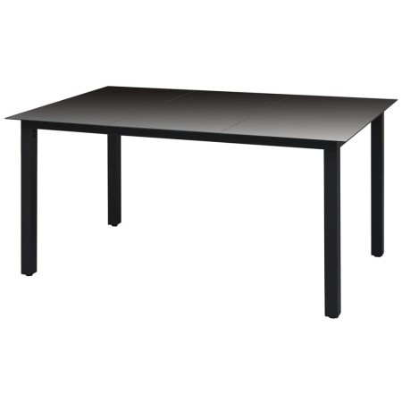 Mesa de jardín de aluminio y vidrio negra 150x90x74 cm de vidaXL, Mesas de jardín - Ref: Foro24-42788, Precio: 165,36 €, Desc...