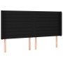 Cabecero con orejas de tela negro 183x16x118/128 cm de , Cabeceros y pies de cama - Ref: Foro24-3119736, Precio: 139,85 €, De...