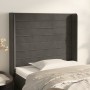 Cabecero con orejas de terciopelo gris oscuro 93x16x118/128 cm de , Cabeceros y pies de cama - Ref: Foro24-3119757, Precio: 5...