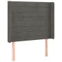 Cabecero con orejas de terciopelo gris oscuro 93x16x118/128 cm de , Cabeceros y pies de cama - Ref: Foro24-3119757, Precio: 5...