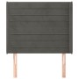 Cabecero con orejas de terciopelo gris oscuro 93x16x118/128 cm de , Cabeceros y pies de cama - Ref: Foro24-3119757, Precio: 5...