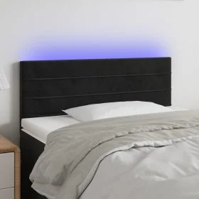 Cabecero con LED de terciopelo negro 90x5x78/88 cm de , Cabeceros y pies de cama - Ref: Foro24-3121790, Precio: 46,84 €, Desc...