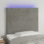 Headboard with LED lights light gray velvet 90x5x118/128 cm by , Headboards and footboards - Ref: Foro24-3122600, Price: 53,4...
