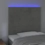 Headboard with LED lights light gray velvet 90x5x118/128 cm by , Headboards and footboards - Ref: Foro24-3122600, Price: 53,4...