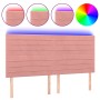 Cabecero con luces LED terciopelo rosa 200x5x118/128 cm de , Cabeceros y pies de cama - Ref: Foro24-3122635, Precio: 121,99 €...
