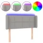 Light gray fabric headboard with LED 83x16x78/88 cm by , Headboards and footboards - Ref: Foro24-3123210, Price: 53,43 €, Dis...