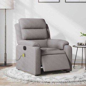 Sillón reclinable de masaje eléctrico tela gris taupe en Sillones | Comprar online en Foru.es